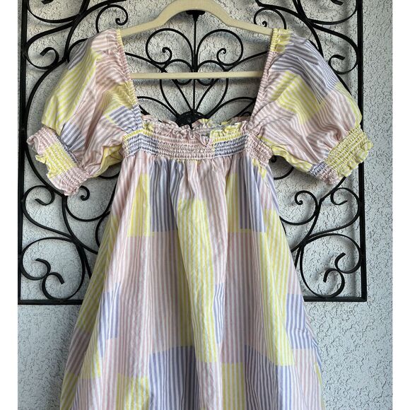 Urban Outfitters Puff Sleeve Patch Work Baby Doll Dress - Size XS - Multicolored - Picture 3 of 9